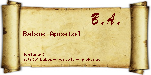 Babos Apostol névjegykártya